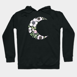 Floral Moon - Loose Watercolor Flower Wreath Hoodie